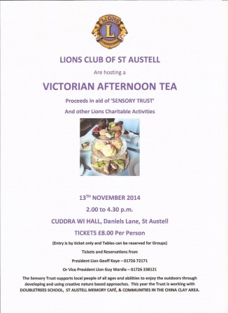 Lions Club of St. Austell -13th November 2014