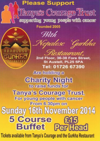 Tanya's Courage Trust -16th November 2014