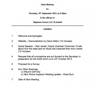 St Austell Bay Chamber of Commerce Open Meeting